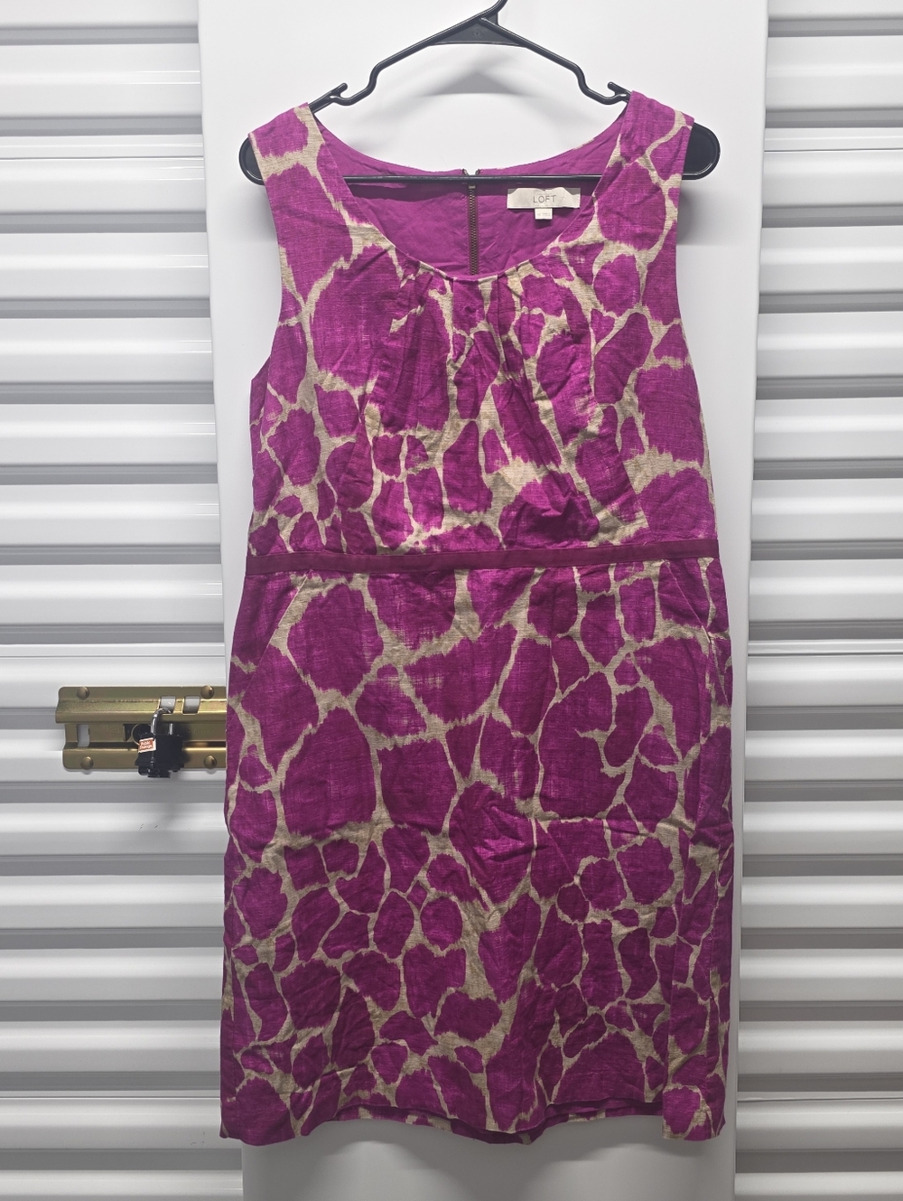 Pink Animal-Print Sleeveless Sheath Dress Business Casual Glam Vacation  Size 14